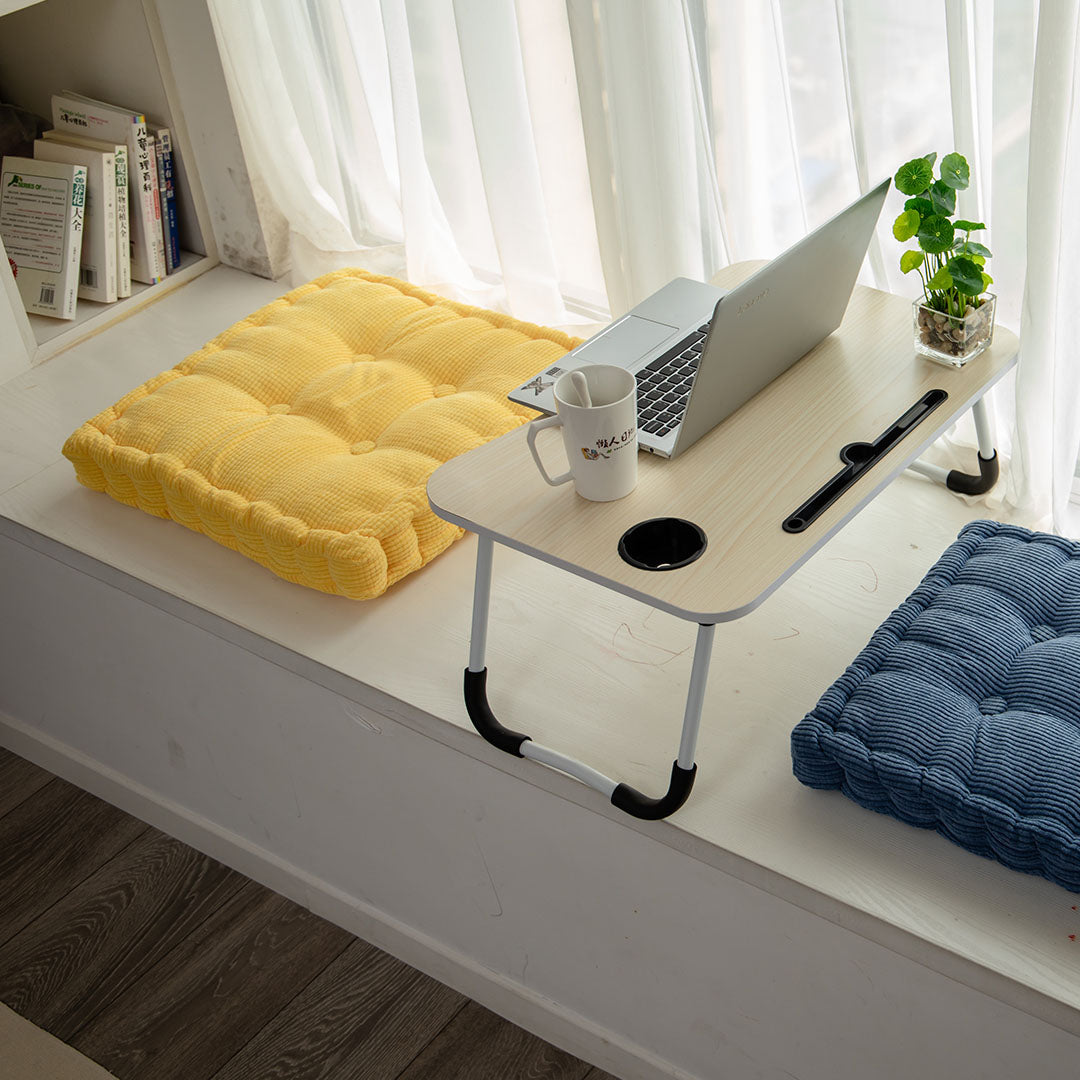 Yellow Plush Square Cushion