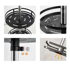 3 Tier Black Round Multi-Function Kitchen Seasoning Organiser Shelf