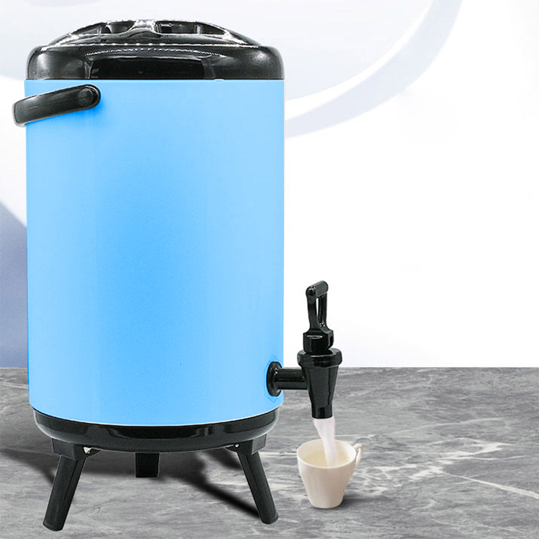 10L Stainless Steel Milk Tea Barrel with Faucet Blue