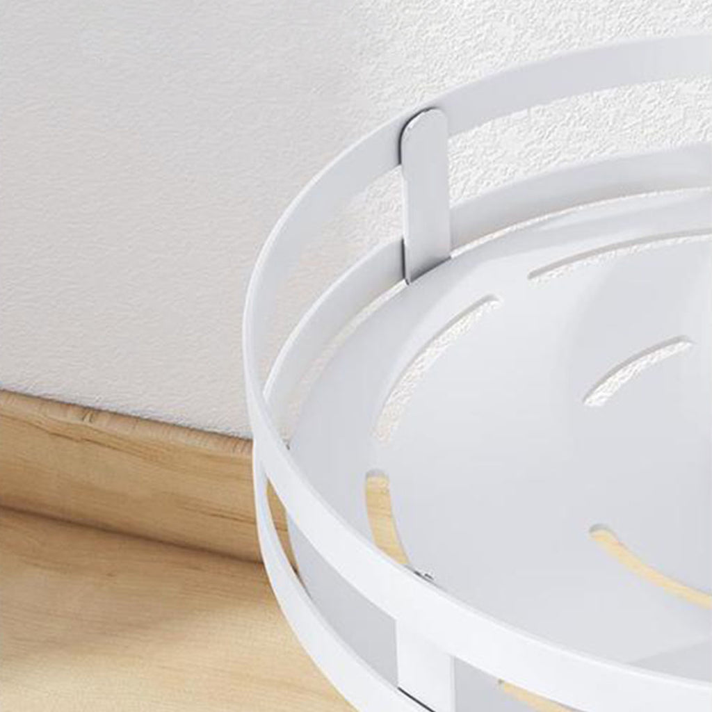 2 Tier White Round Multi-Function Kitchen Seasoning Organiser Shelf