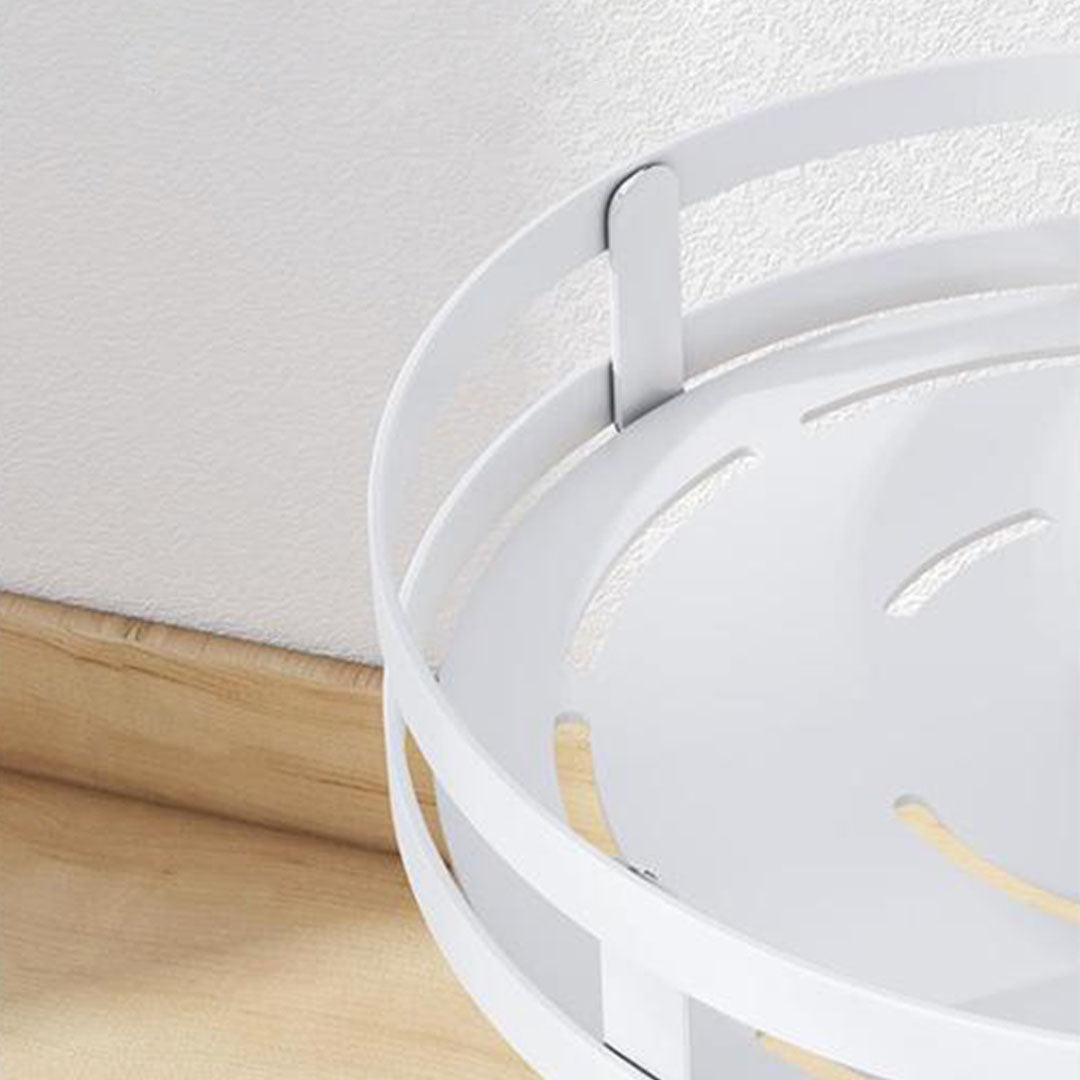 2 Tier White Round Multi-Function Kitchen Seasoning Organiser Shelf