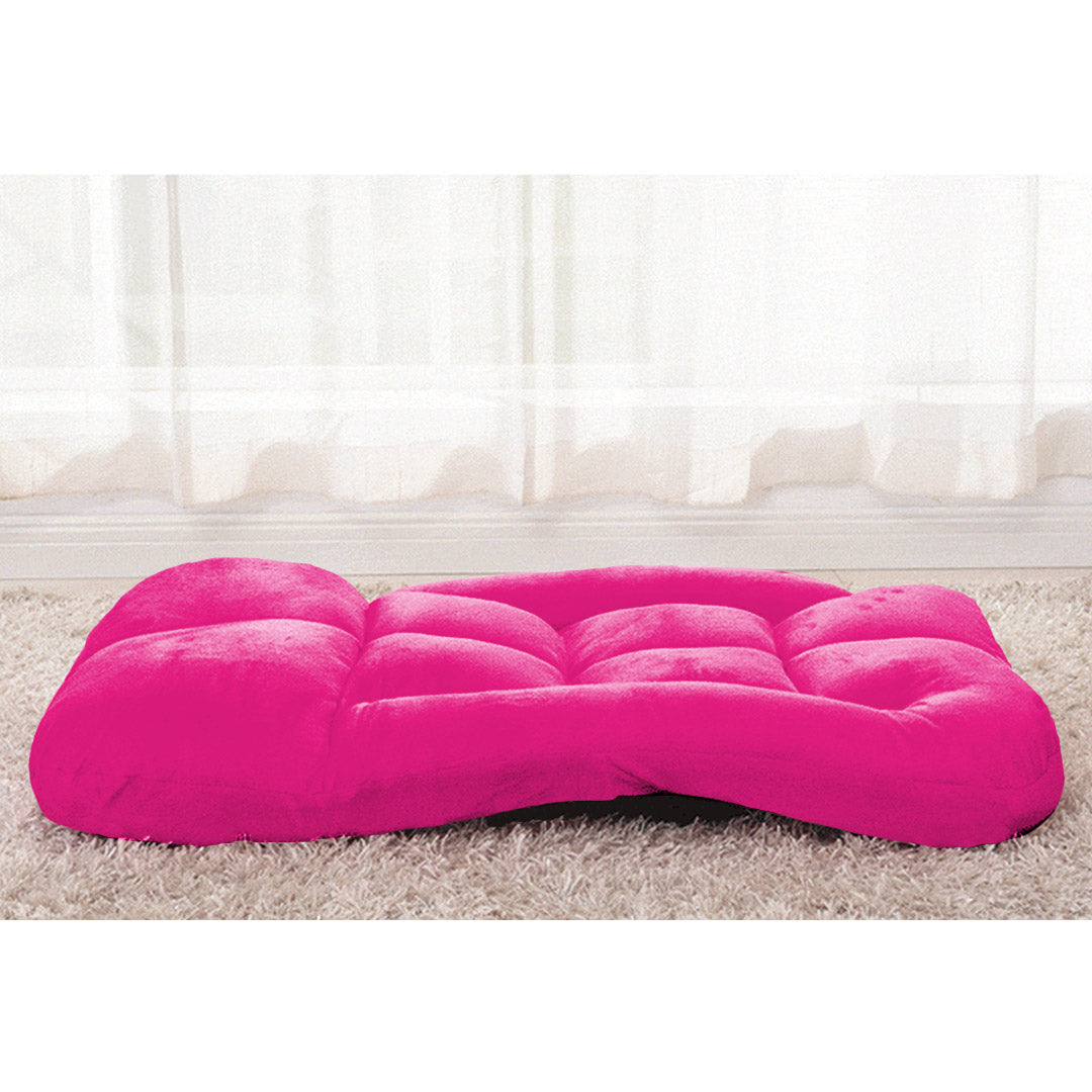 Foldable Floor Recliner Lazy Chair with Armrest Pink