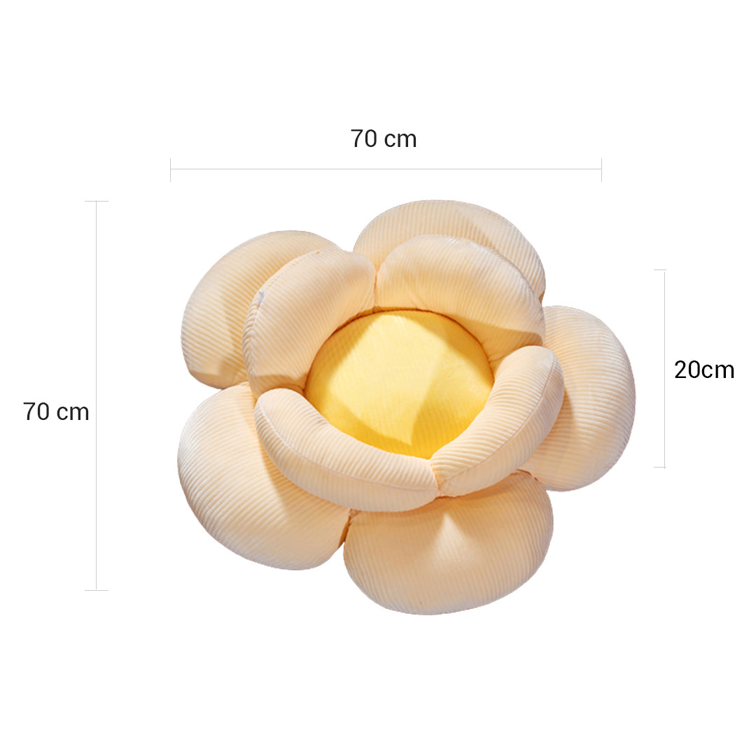 Beige Double Flower Shape Cushion
