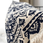 Black Carpet Soft Linen Bohemian Non-Slip Round Rug