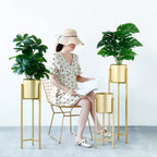 60CM Reversible Gold Metal Plant Pots Holders Rack