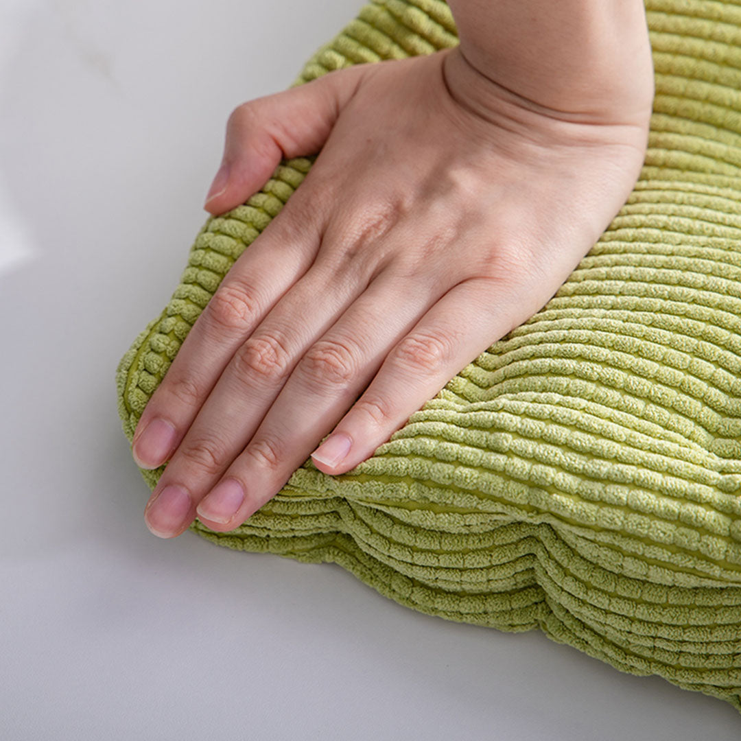 Green Plush Square Cushion