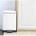 Rectangular 12L Stainless Steel Foot Pedal Recycling Bin for Garbage White