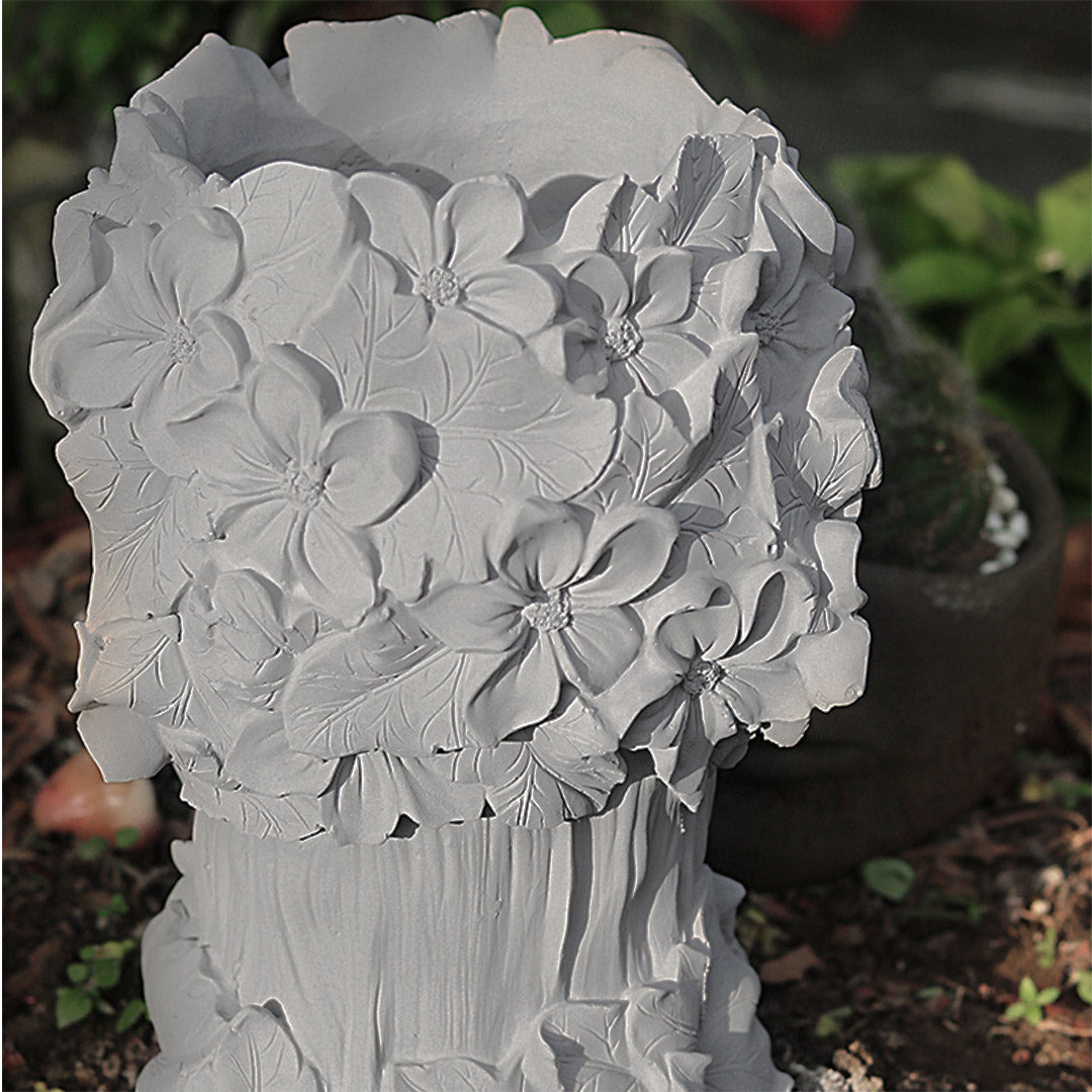 Resin Flower Pot Decor Grey