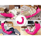 Leather Floor Recliner Lazy Chair Pink