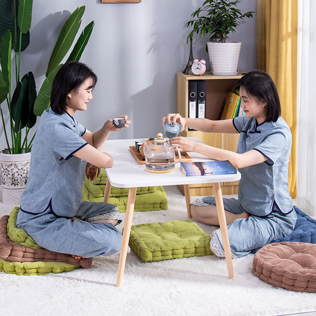 Blue Plush Square Cushion
