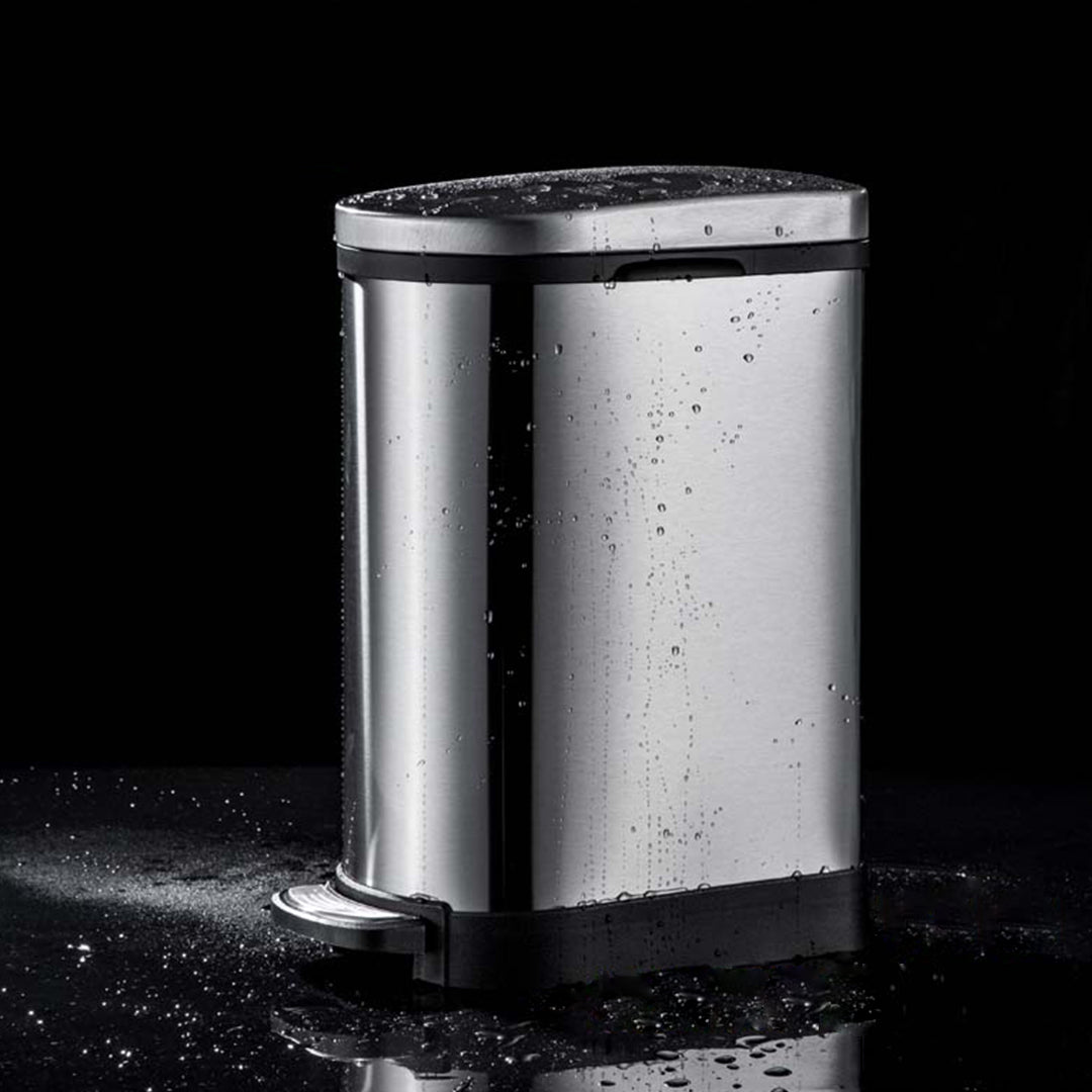 Foot Pedal Stainless Steel Trash Bin 10L