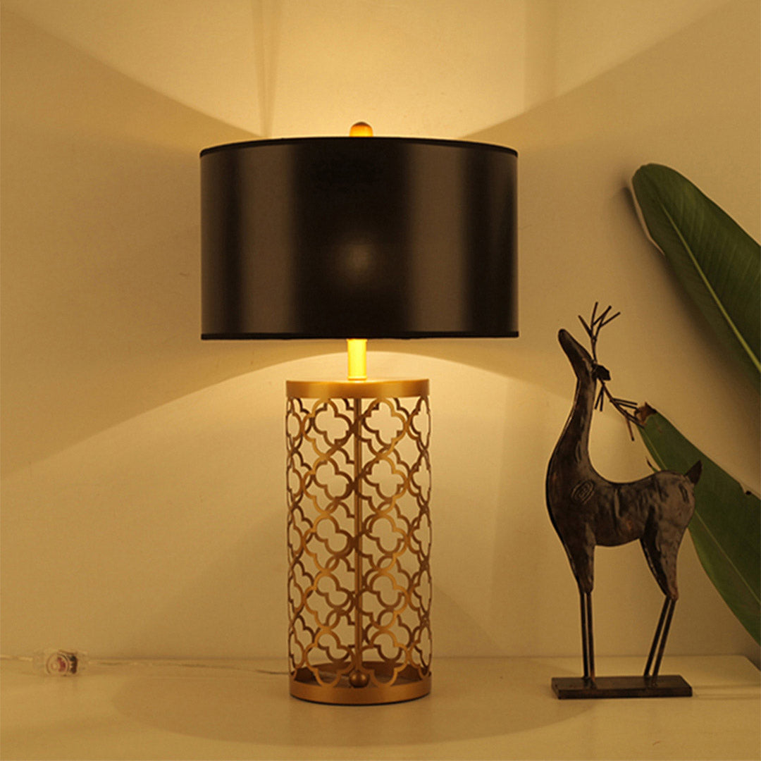 Hollowed Table Lamp with Dark Shade