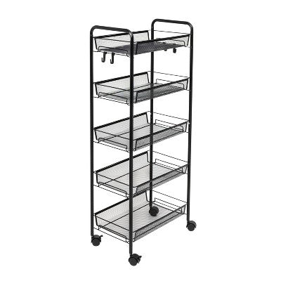 5 Tier Steel Mesh Kitchen Cart