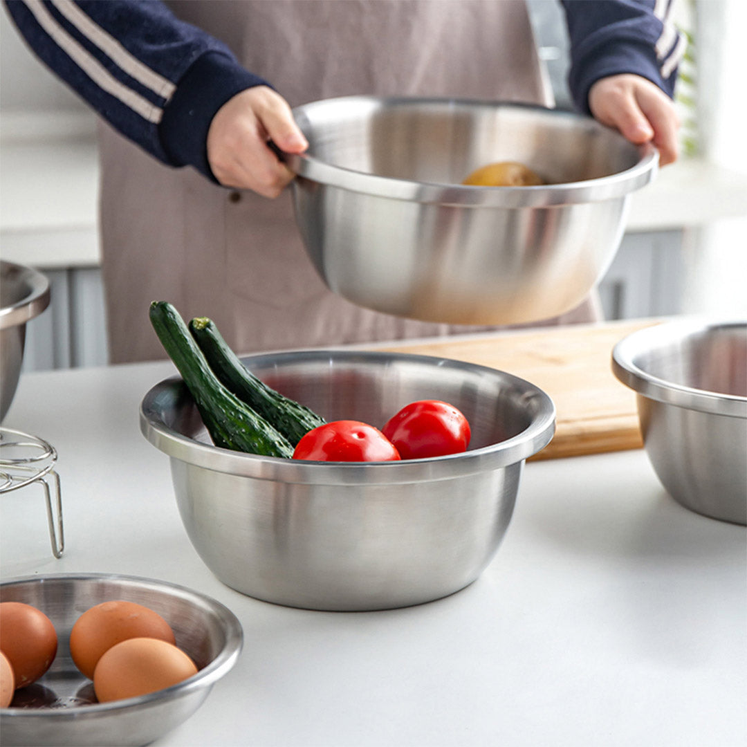 SOGA 3Pcs Matte Stainless Steel Mixing Bowl