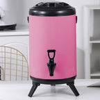 8L Stainless Steel Milk Tea Barrel with Faucet Pink