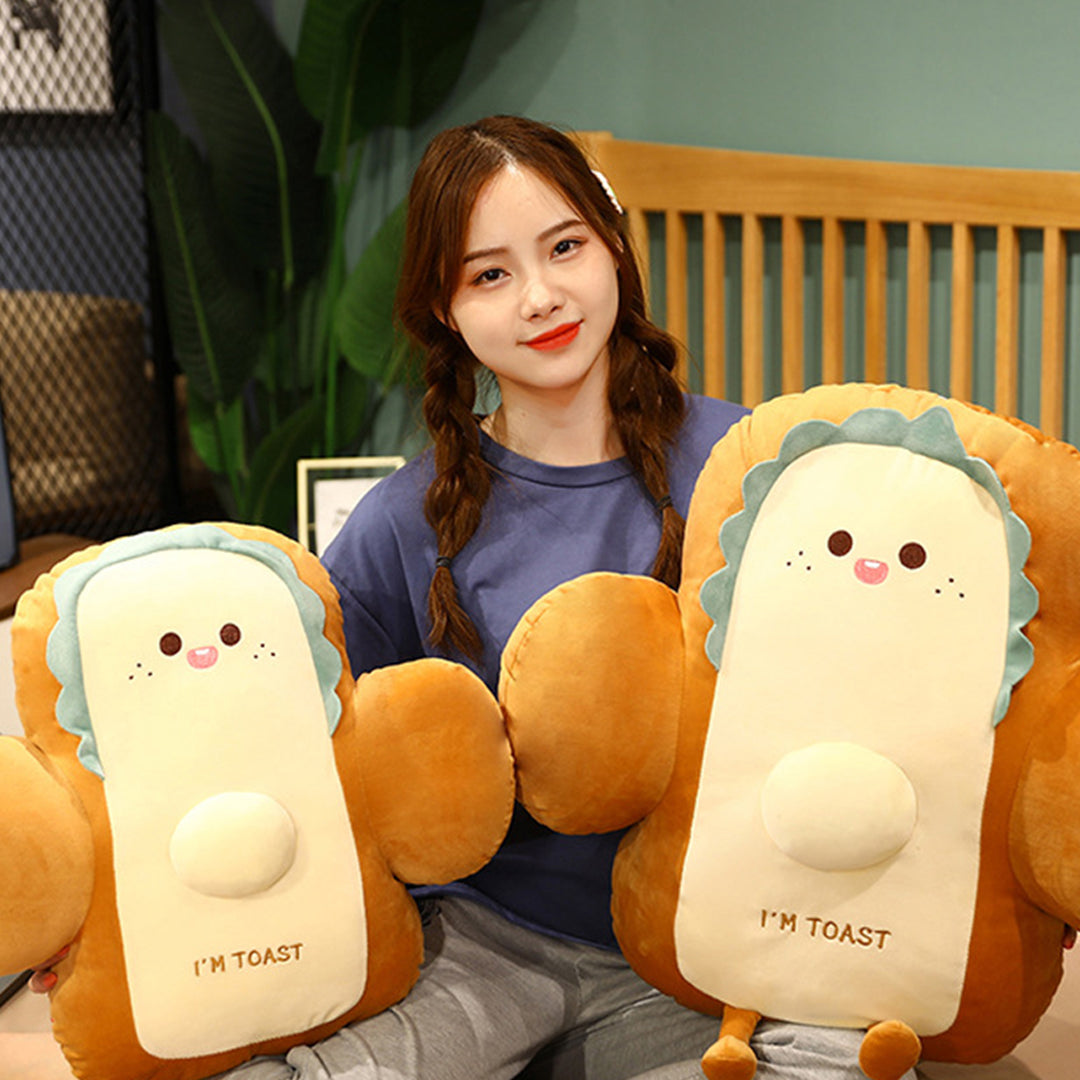 58cm Cute Face Toast Bread Cushion