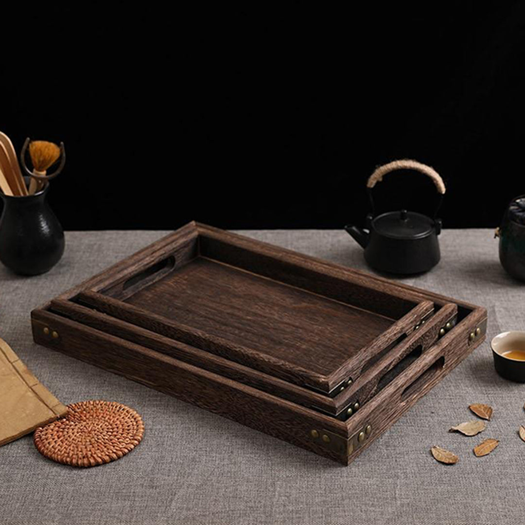 Medium Walnut Rectangle Wooden Tray