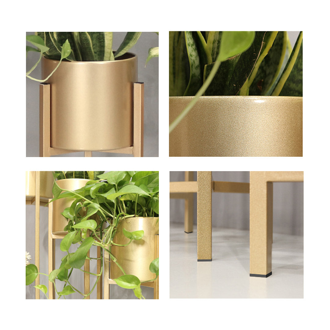 45CM Reversible Gold Metal Plant Pots Holders Rack