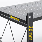 4 Tier Foldable Kitchen Shelves with Wheels Black