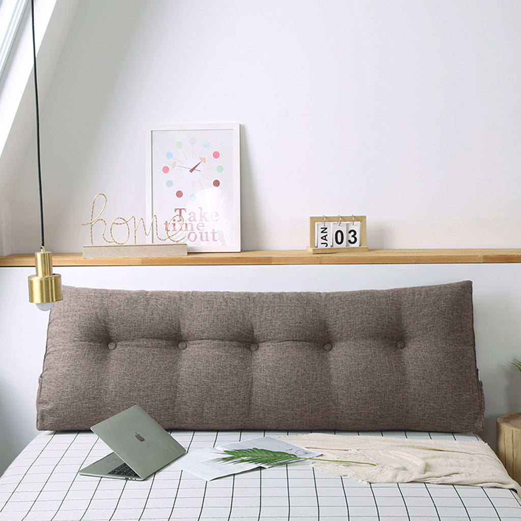 SOGA 180cm Coffee Wedge Bed Cushion