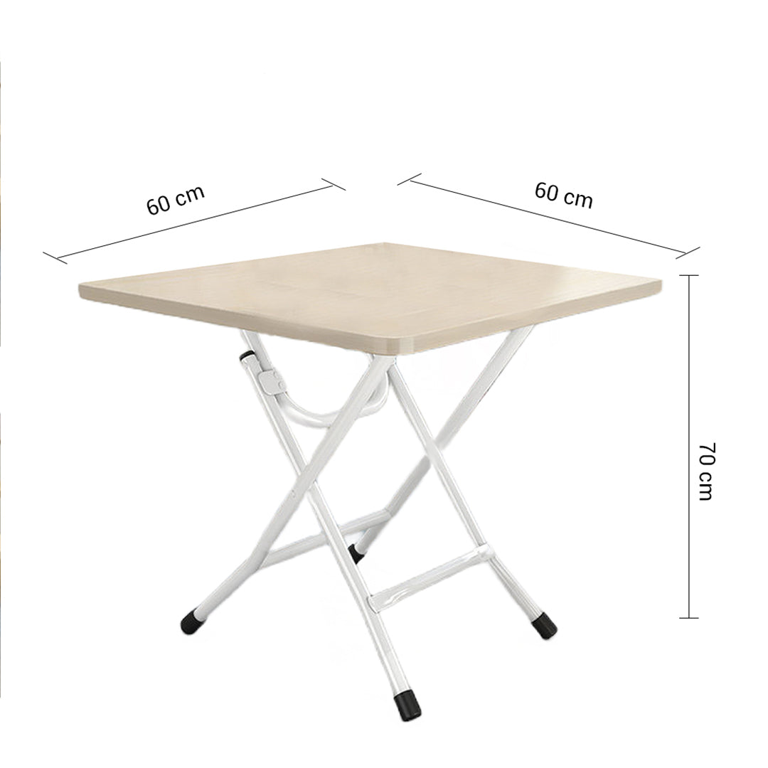 White Foldable Portable Standing Legs Square Table