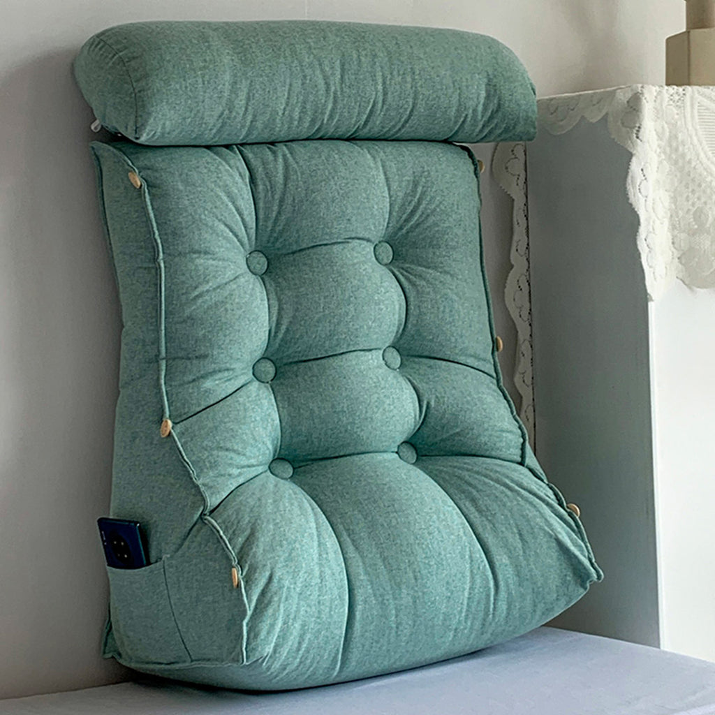 60cm Green Wedge Lumbar Pillow