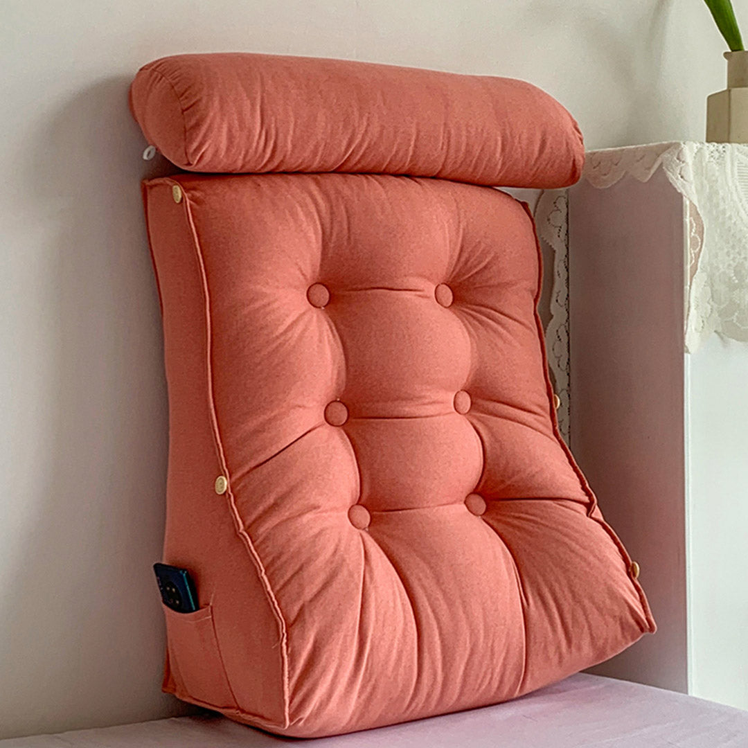 60cm Peach Wedge Lumbar Pillow