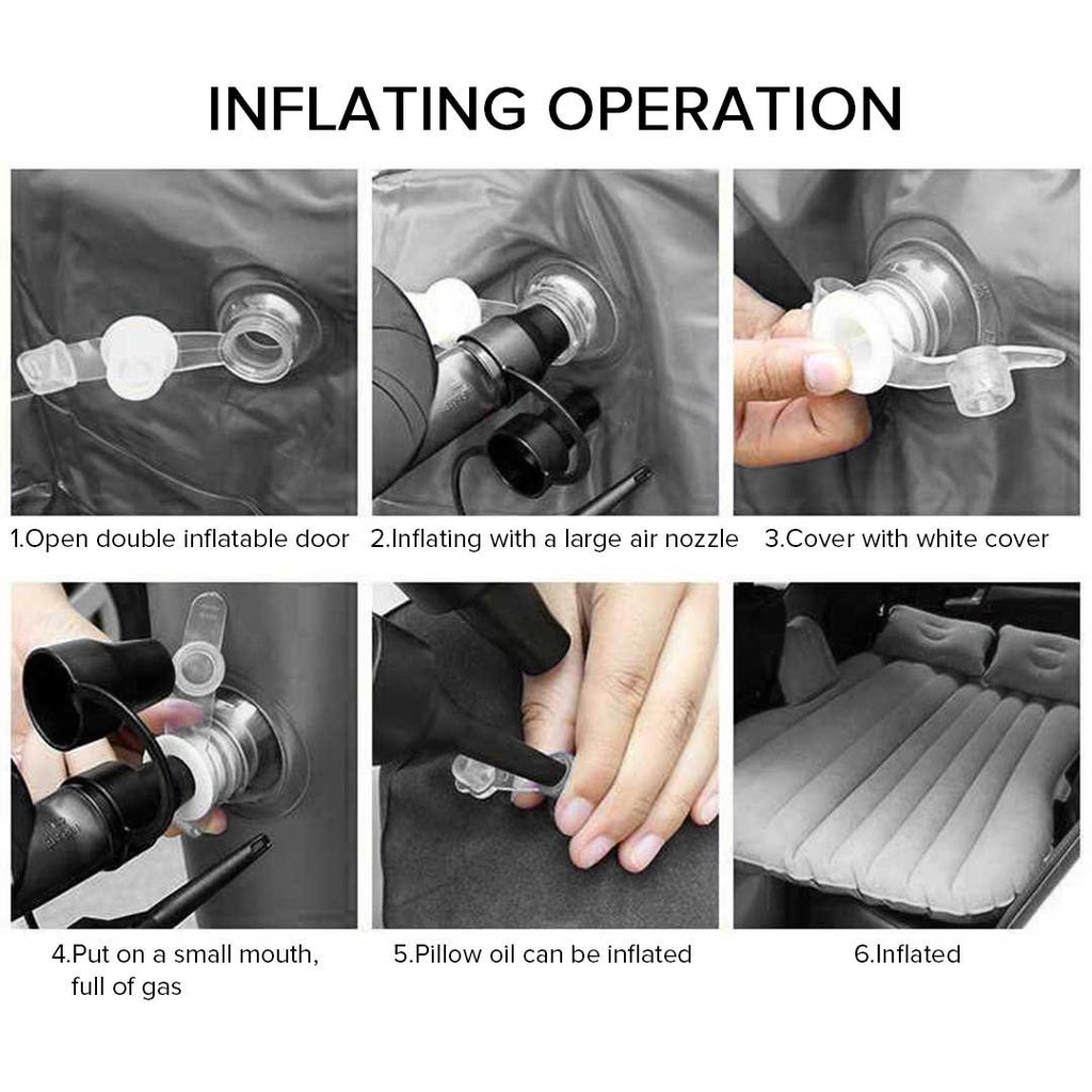 Portable Car Set Inflatable Air Bed Mattress Storage Organiser Handheld Vacuum Cleaner Blue