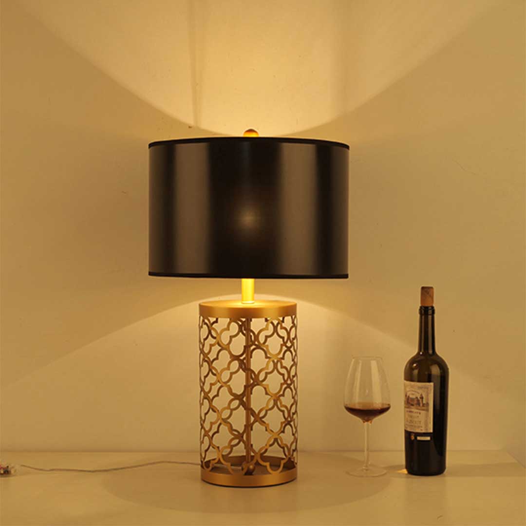 Hollowed Table Lamp with Dark Shade