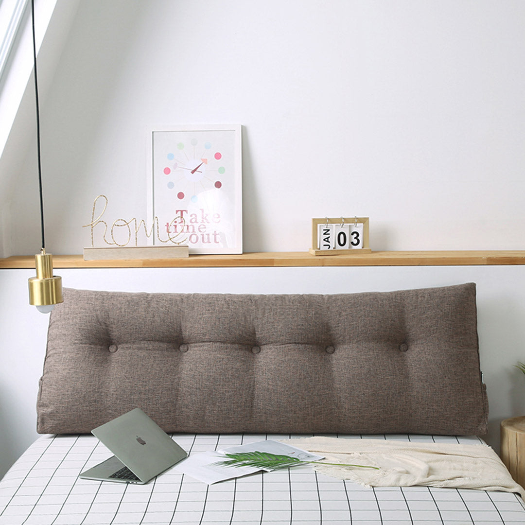 SOGA 150cm Coffee Wedge Bed Cushion