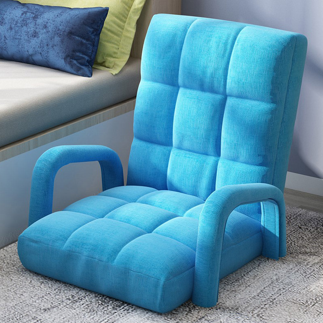 Floor Recliner Lazy Chair with Armrest Blue