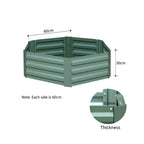 60cm Hexagon Shape Galvanized Raised Garden Bed Green