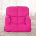 Foldable Floor Recliner Lazy Chair with Armrest Pink