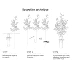 Clear Glass Cylinder Flower Vase with 6 Bunch 4 Heads Artificial Silk Magnolia denudata Set