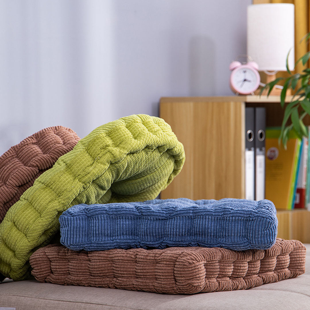 Blue Plush Square Cushion