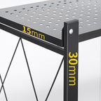 5 Tier Foldable Kitchen Shelves with Wheels Black