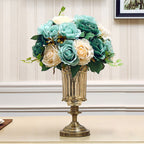 SOGA 28.5cm Transparent Glass Flower Vase Filler with Blue Flower Set