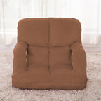 Foldable Floor Recliner Lazy Chair with Armrest Coffee