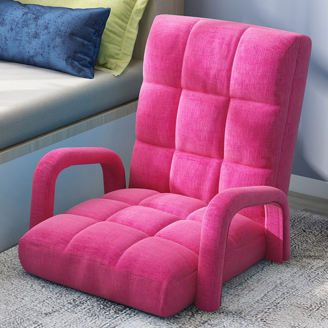 Floor Recliner Lazy Chair with Armrest Pink