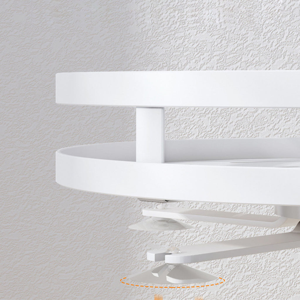 3 Tier White Round Multi-Function Kitchen Seasoning Organiser Shelf