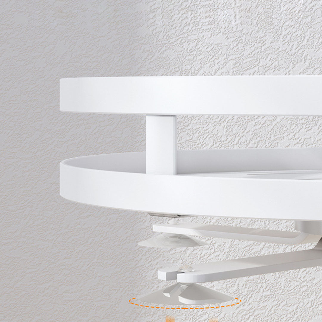 3 Tier White Round Multi-Function Kitchen Seasoning Organiser Shelf