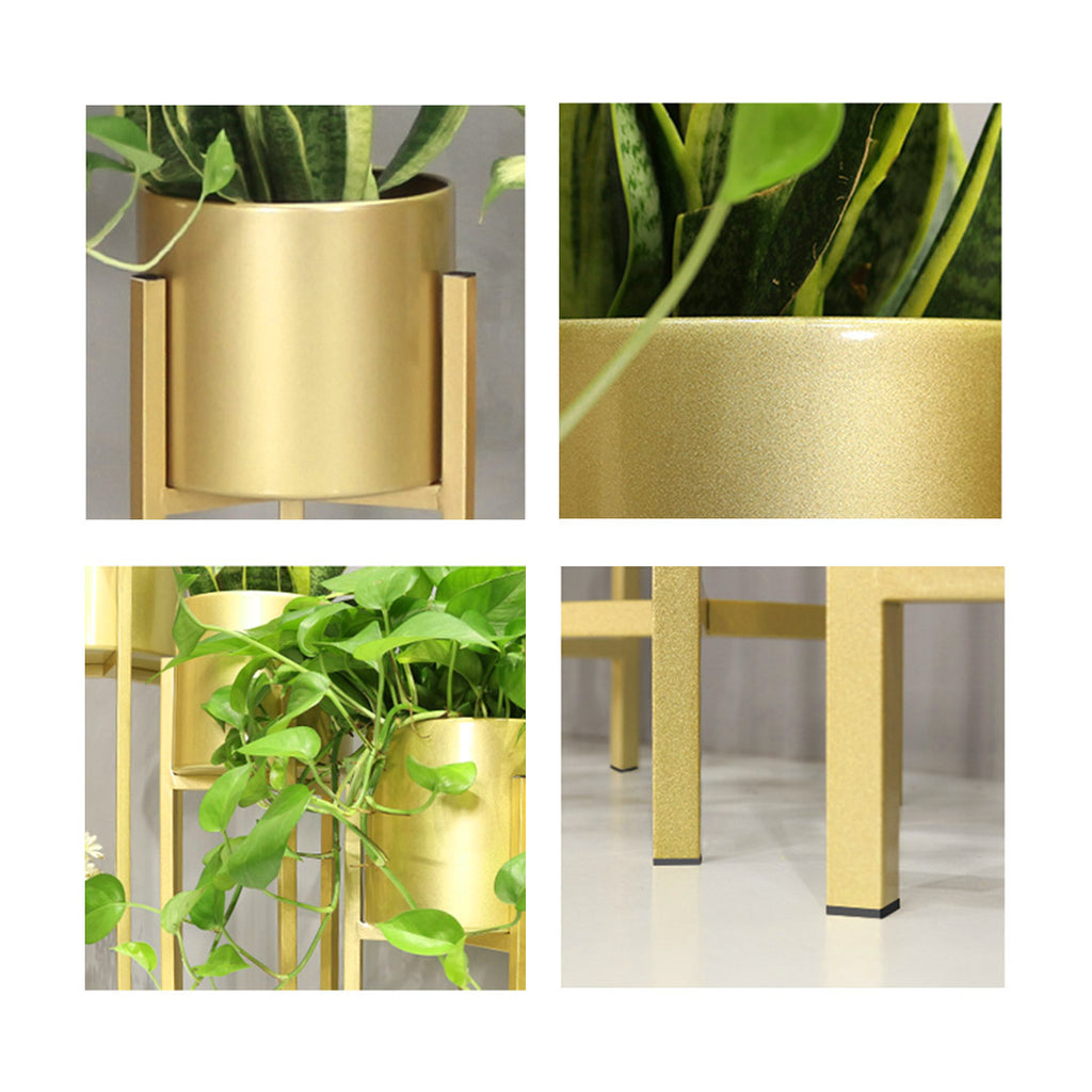 Gold Pot Rack 75CM Reversible Gold Metal Plant Pots Holders Rack – Soga International