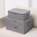 Grey Small Double Zipper Storage Box