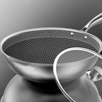32cm Stainless Steel Frying Pan with Glass Lid
