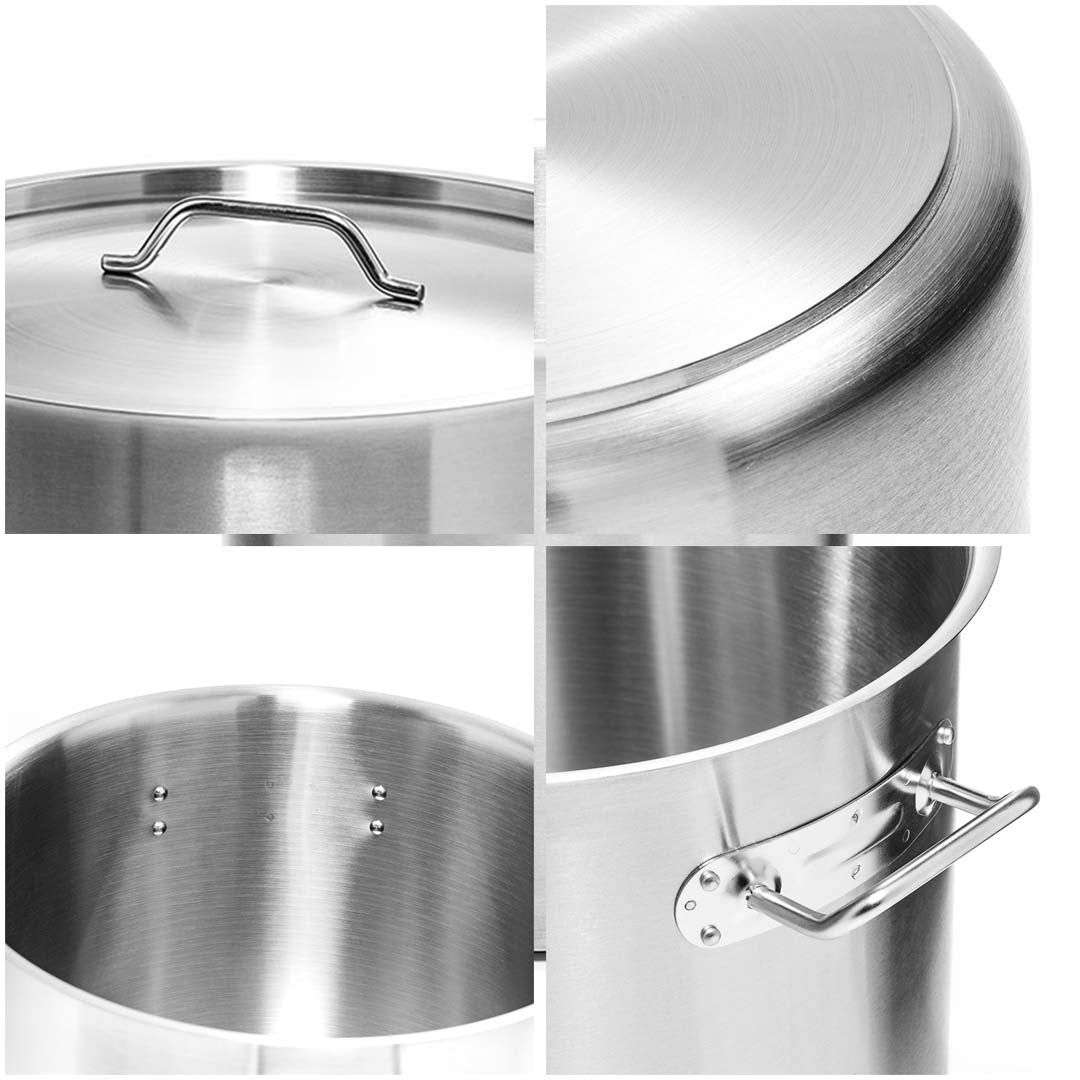 71L 18/10 Stainless Steel Stockpot with Perforated Pasta Strainer