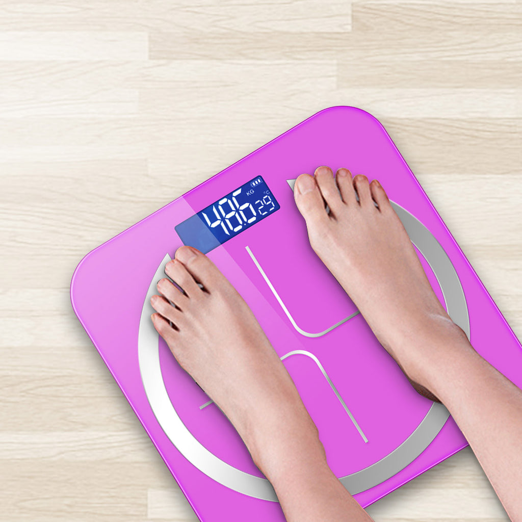 180kg Glass Digital Fitness Electronic Scales Pink