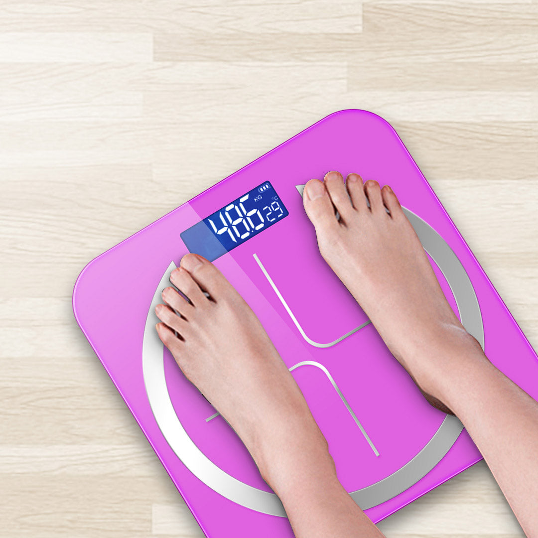 180kg Glass Digital Fitness Electronic Scales Pink