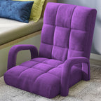 Floor Recliner Lazy Chair with Armrest Purple