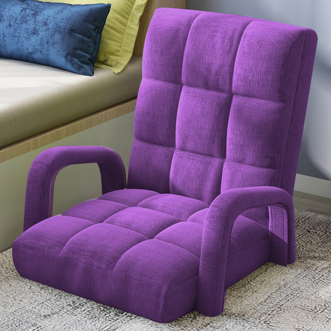 Floor Recliner Lazy Chair with Armrest Purple