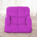 Foldable Floor Recliner Lazy Chair with Armrest Purple